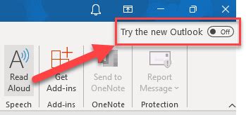 Toggle out of the new Outlook for Windows preview.